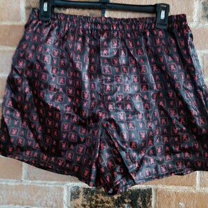 Vintage Playboy Black with Red Bunny Boxer Shorts